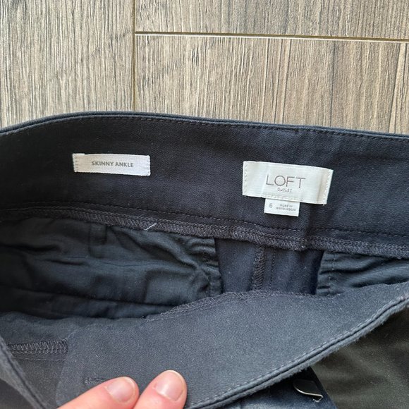 Skinny Ankle Dress Pants Black Size 6 LOFT - Picture 4 of 5